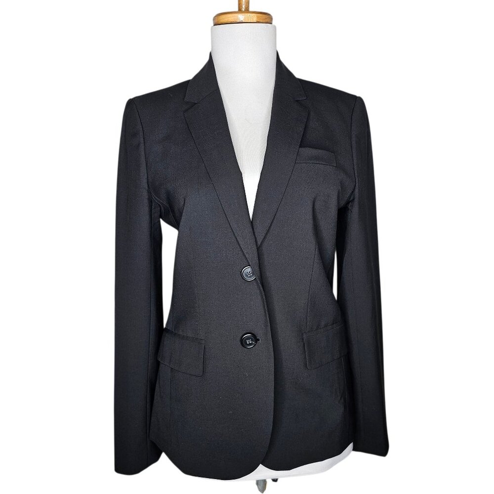 J.Crew Women’s 1035 Blazer Black Italian Wool Classic Tailored Suit Jacket Sz 4